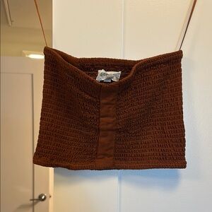 L Space Brown Smocked Tube Top